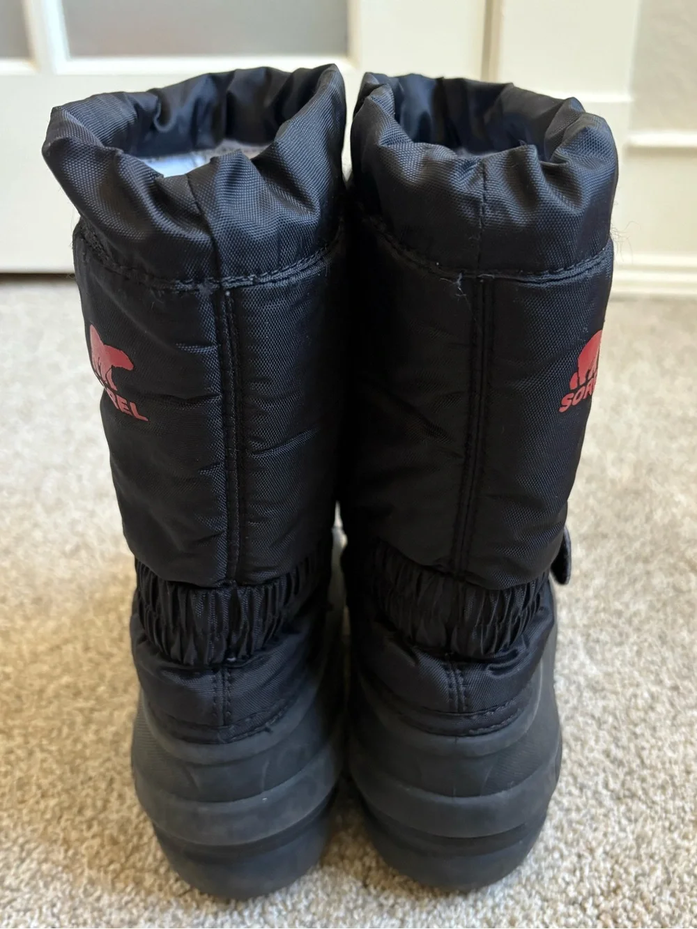Sorel - Unisex Kids Pull On Lined Winter  Flurry Boots - Size 12 - Red & Black